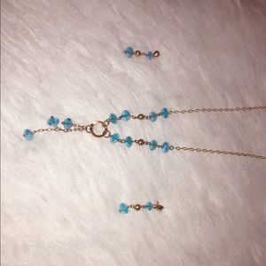 turquoise necklace and earrings